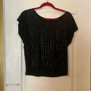 Cute night out black BEBE top w reflective hardware size M 🖤💃🏻👯‍♀️